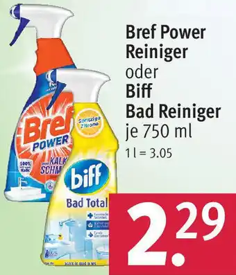 Rossmann Bref Power Reiniger oder Biff Bad Reiniger 750 ml Angebot