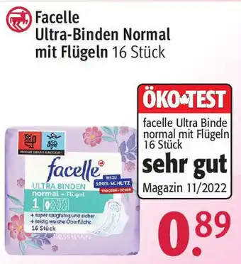 Rossmann Facelle Ultra-Binden Normal mit Flügeln 16 Stück Angebot