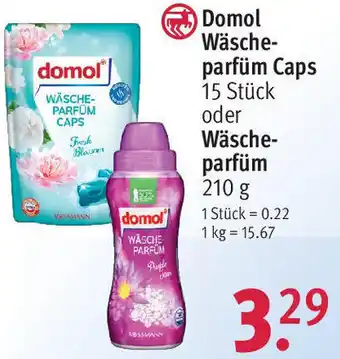 Rossmann Domol Wäscheparfüm Caps 15 Stück oder Wäscheparfüm 210 g Angebot