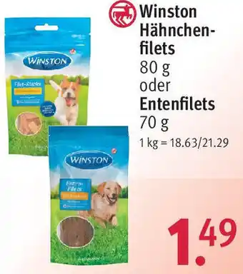 Rossmann Winston Hähnchenfilets 80 g oder Entenfilets 70 g Angebot