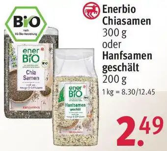 Rossmann Enerbio Chiasamen 300 g oder Hanfsamen geschält 200 g Angebot