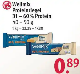 Rossmann Wellmix Proteinriegel 31-60% Protein 40-50 g Angebot