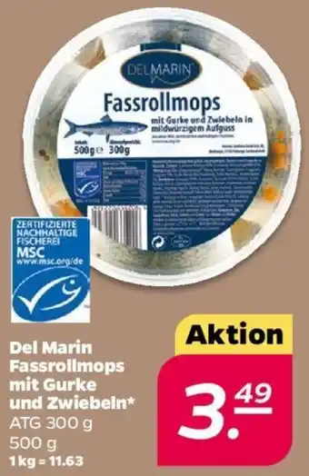 NETTO Del Marin Fassrollmops mit Gurke und Zwiebeln* ATG 300 g 500 g Angebot