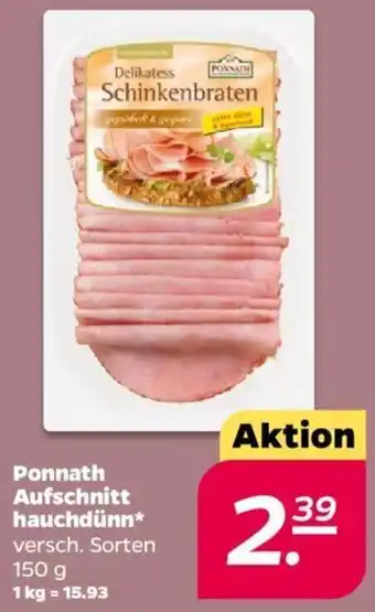 NETTO Ponnath Aufschnitt hauchdünn 150 g Angebot