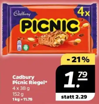 NETTO Cadbury Picnic Riegel 4x38 g Angebot