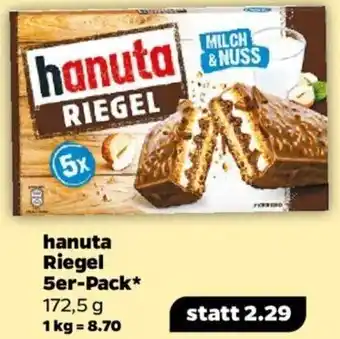 NETTO hanuta Riegel 5er-Pack* 172,5 g Angebot