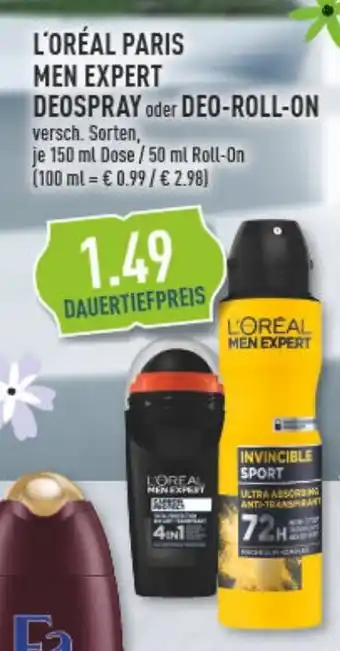 Marktkauf L'Oréal Paris Men Expert Deospray oder Deo Roll On Angebot