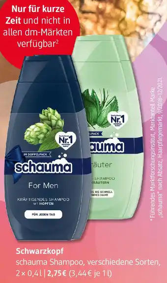 dm drogerie Schwarzkopf schauma Shampoo 2x0,4 L Angebot