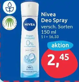 Budni Nivea Deo Spray versch. Sorten 150 ml Angebot