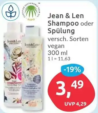 Budni Jean & Len Shampoo oder Spülung 300ml Angebot