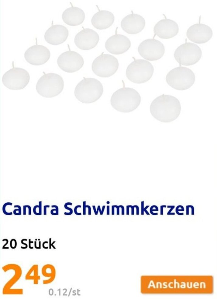 Candra Schwimmkerzen 20 Stück Angebot bei Action