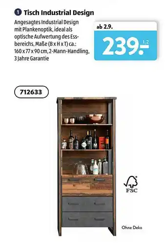 Aldi Süd Tisch Industrial Design Angebot