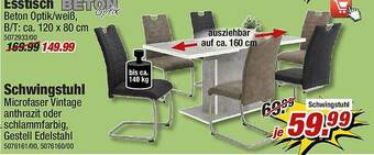 Poco Beton Esstisch, Schwingstuhl Angebot