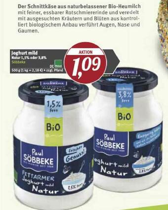 Pro Biomarkt Joghurt Mild Söbbeke Angebot