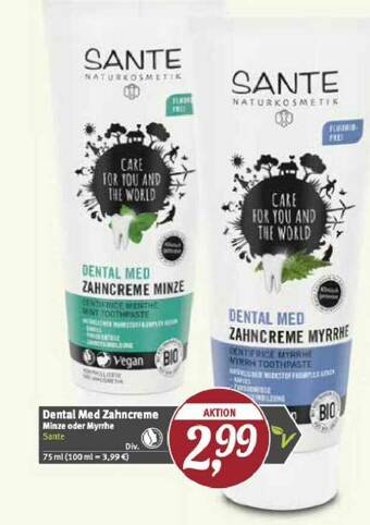 Pro Biomarkt Sante Dental Med Zahncreme Angebot