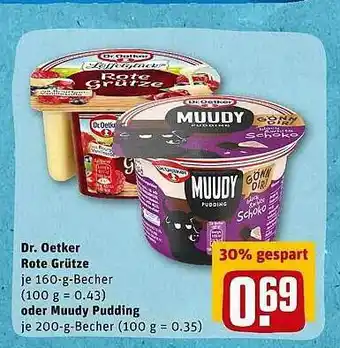 REWE Dr. Oetker Rote Grütze Oder Muudy Pudding Angebot