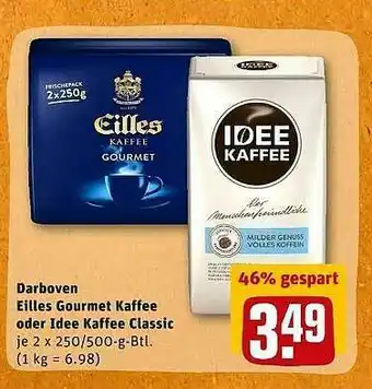 REWE Darboven Eilles Gourmet Kaffee Oder Ldee Kaffee Classic Angebot