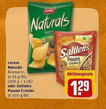 REWE Lorenz Natural Oder Saltletts Pausen Cracker Angebot