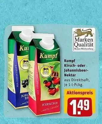 REWE Kumpf Kirsch Oder Johannisbeer Nektar Angebot