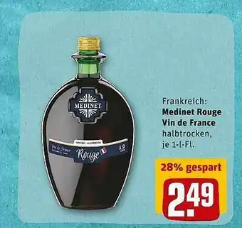 REWE Frankreich: Medinet Rouge Vin De France Angebot