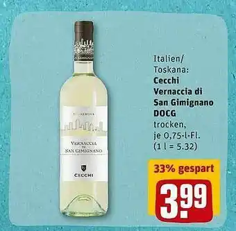 REWE Toskana: Cecchi Vernaccia Di San Gimignano DOCG Angebot