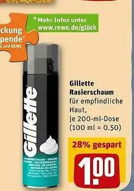 REWE Gilette Rasierschaum Angebot