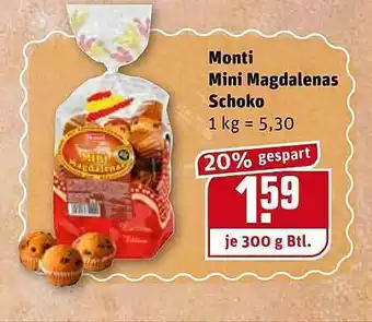 REWE Monti Mini Magdalenas Schoko Angebot