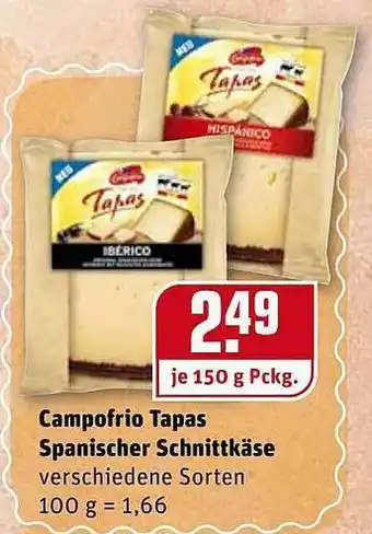 REWE Campofrio Tapas Spanischer Schnittkäse Angebot