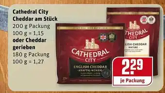 REWE Cathedral City Cheddar Am Stück Oder Cheddar Gerieben Angebot