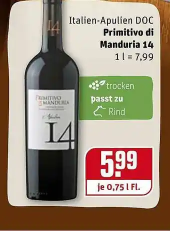 REWE Primitivo Di Manduria 14 Angebot