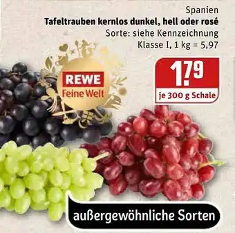 REWE Spanien Tafeltraube Kernlos Dunkel, Hell Oder Rosé Angebot