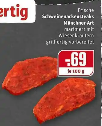 REWE Frische Schweinenackensteaks Müchner Art Angebot