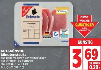 Edeka GUT&GÜNSTIG Minutensteaks 400 g Packung Angebot