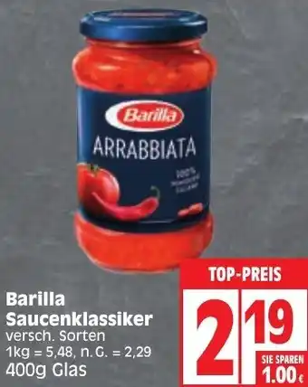 Edeka Barilla Saucenklassiker 400 g Glas Angebot