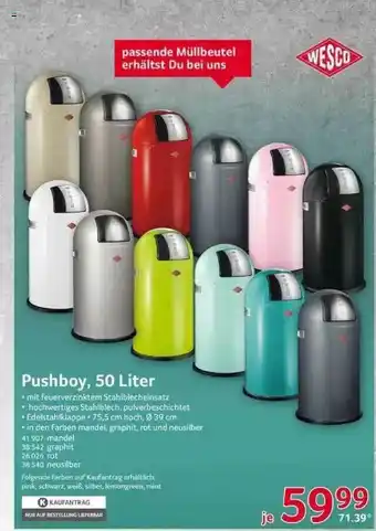 Selgros Wesco Pushboy, 50 Liter Angebot