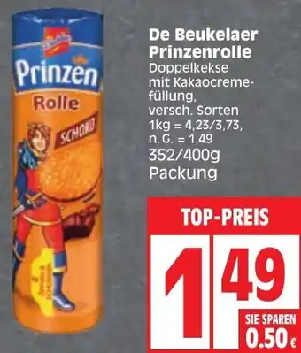 Edeka De Beukelaer Prinzenrolle 352/400g Packung Angebot