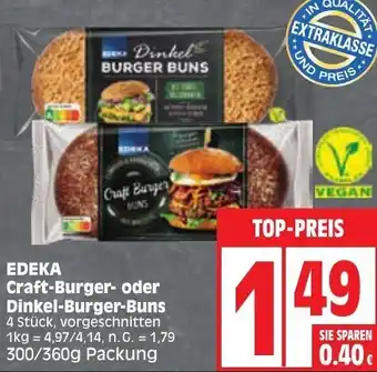 Edeka EDEKA Craft-Burger- oder Dinkel-Burger-Buns 300/360 g Packung Angebot