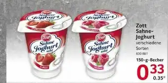 Selgros Zott Sahne-joghurt Angebot