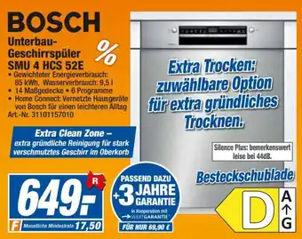 expert Techno Land BOSCH Unterbau-Geschirrspüler SMU 4 HCS 52E Angebot