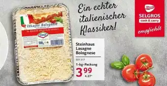 Selgros Steinhaus Lasagne Bolognese Angebot