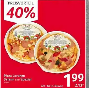 Selgros Pizza Lorenzo Salami Oder Spezial Angebot