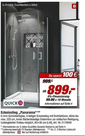 toom Baumarkt Quick72 Eckeinstieg „panorama” Angebot