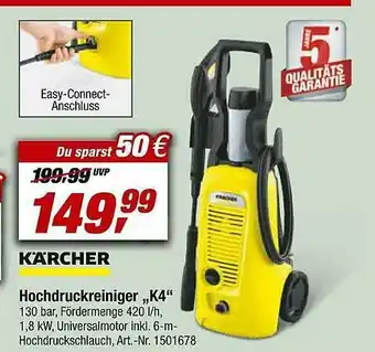 toom Baumarkt Kärcher Hochdruckreiniger K4 Angebot