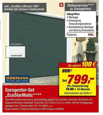 toom Baumarkt Hörmann Garagentor-set „ecostarmatic” Angebot