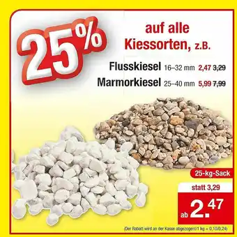 Zimmermann Flusskiesel, Marmorkiesel Angebot