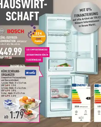 Marktkauf Bosch Kühl Gefrierkombination KGV36VLEA Angebot