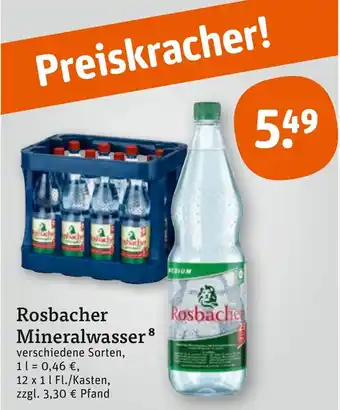 tegut Rosbacher Mineralwasser 12 x 1 | Fl./Kasten Angebot