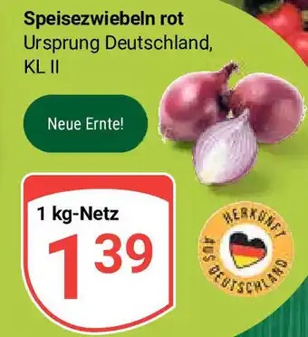 Globus Speisezwiebeln rot 1 kg-Netz Angebot