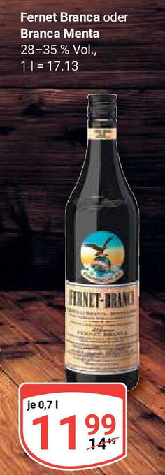 Globus Fernet Branca oder Branca Menta  0,7 l Angebot