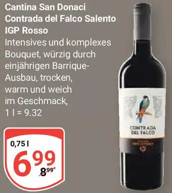 Globus Cantina San Donaci Contrada del Falco Salento IGP Rosso 0,75 l Angebot